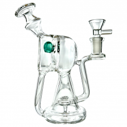 6.5" Glass Goblet Shower Head Perc W/ Banger Recycler Water Pipe - [GB837]